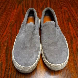 Women's Steve Madden Grey Suede Slip On Loafers.